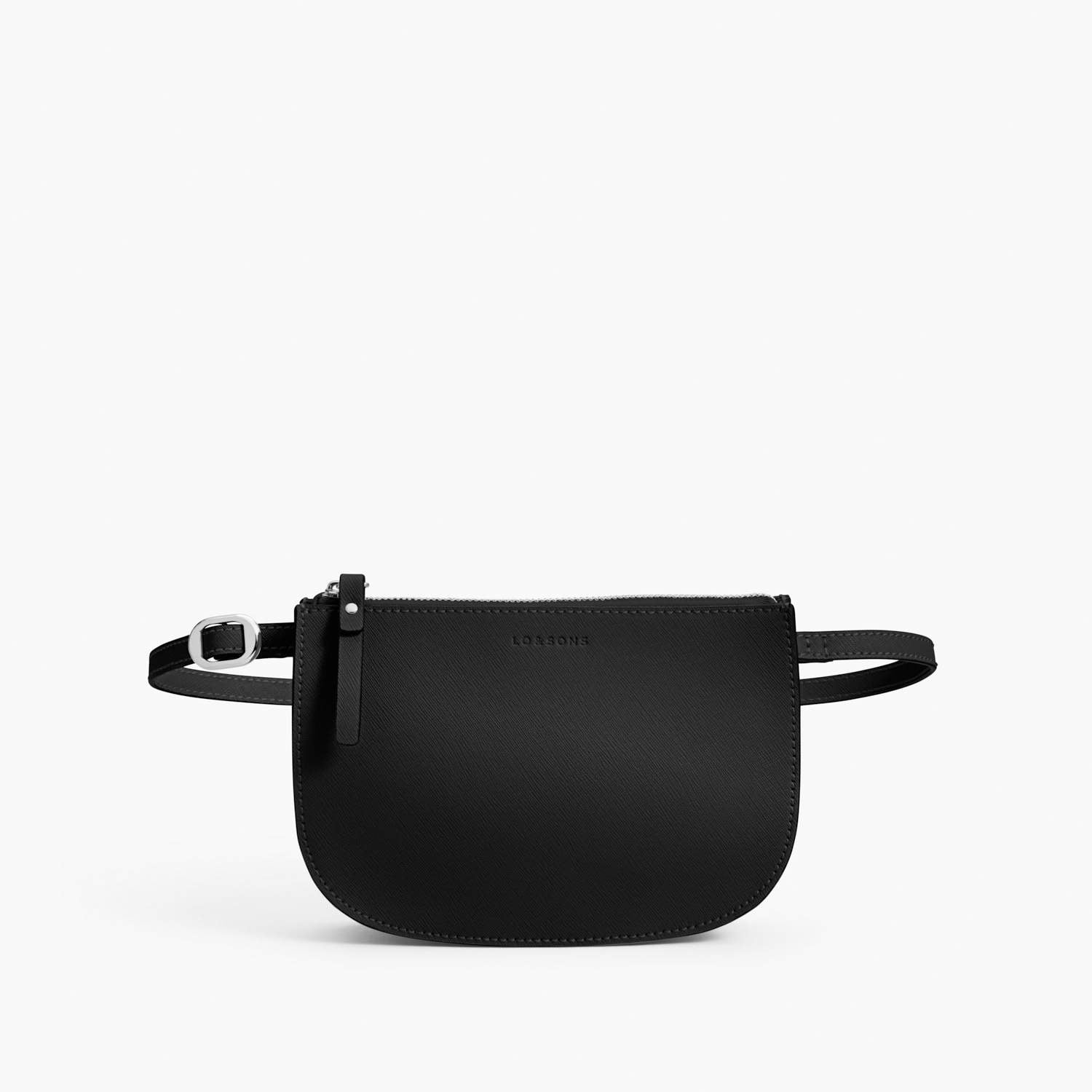 Front Belt - Waverley 2 - Saffiano Leather - Black / Silver / Grey - Crossbody Bag - Lo & Sons
