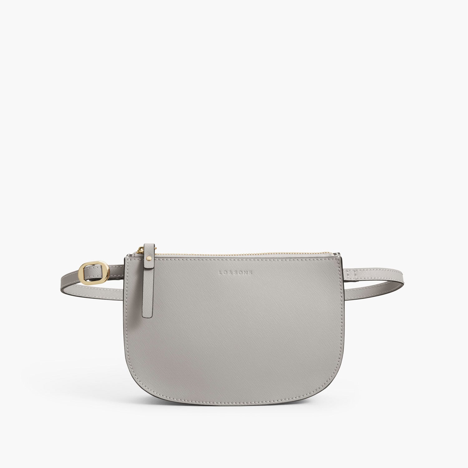 Front Belt - The Waverley 2 - Saffiano Leather - Light Grey / Gold / Grey - Crossbody - Lo & Sons