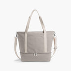 Front - The Catalina Deluxe Tote - Washed Canvas - Dove Grey - Tote - Lo & Sons
