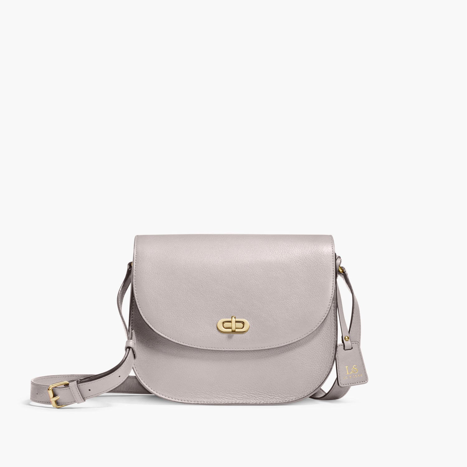 Front - The Claremont - Full Grain Leather - Light Grey - Crossbody - Lo & Sons