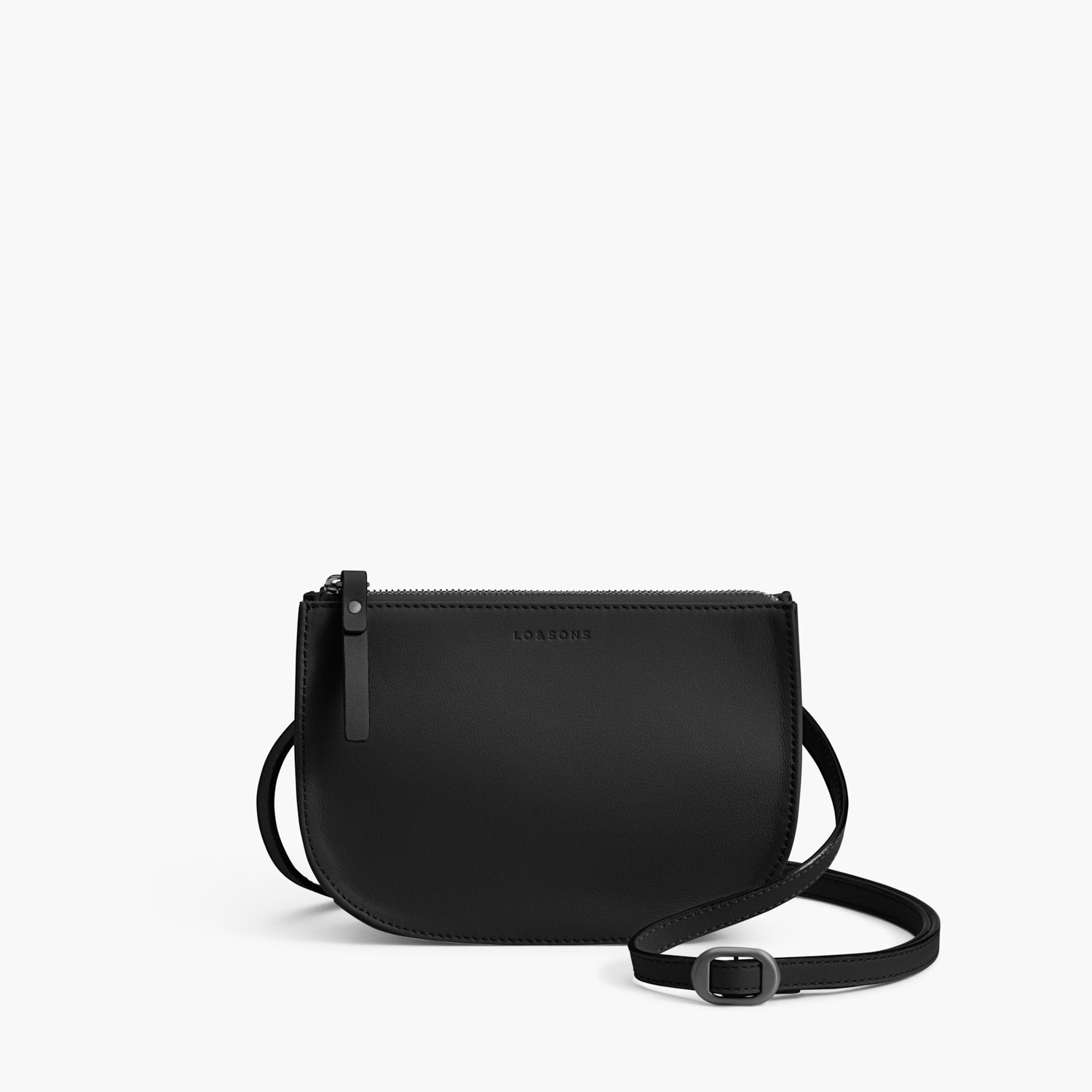 Front Crossbody - The Waverley 2 - Nappa Leather - Black / Gunmetal / Grey - Crossbody - Lo & Sons