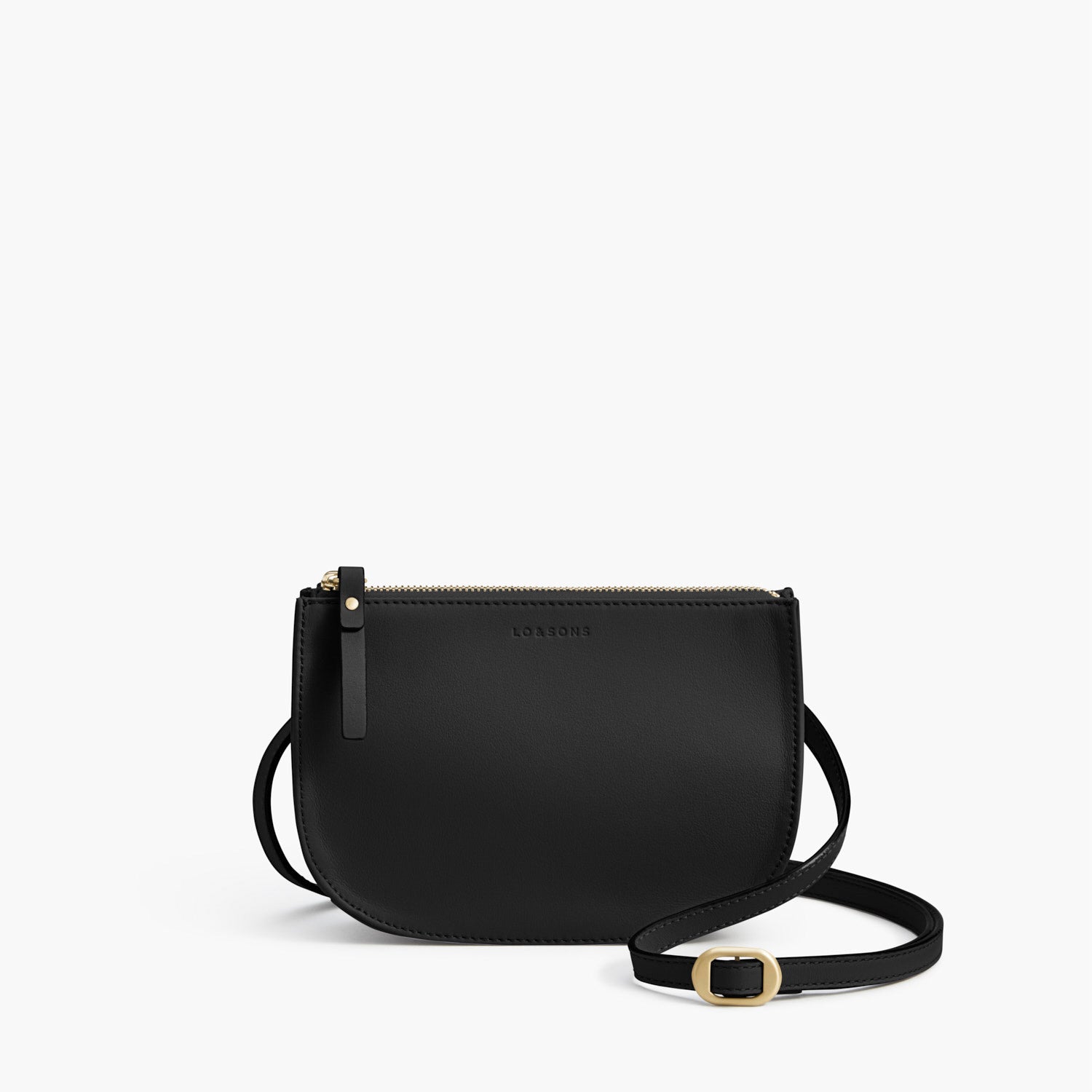 Front Crossbody - The Waverley 2 - Nappa Leather - Black / Gold / Grey - Crossbody - Lo & Sons