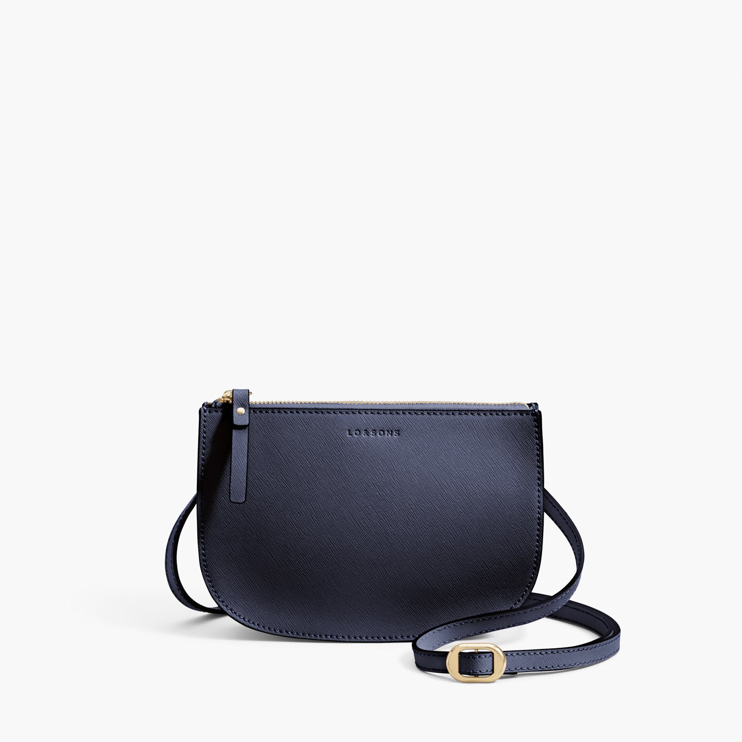 Front Crossbody - Waverley 2 - Saffiano Leather - Deep Navy / Gold / Camel - Crossbody Bag - Lo & Sons