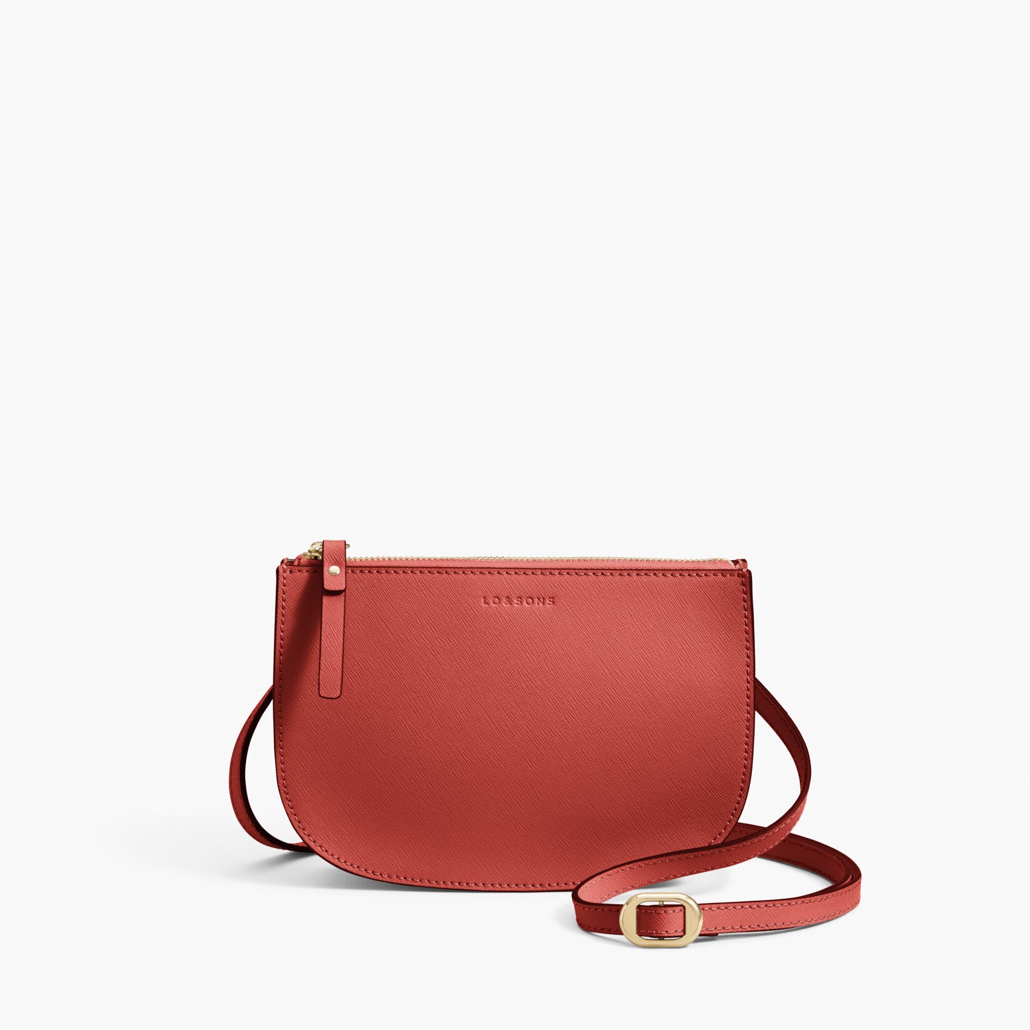 Front Crossbody - Waverley 2 - Saffiano Leather - Santa Fe Red / Gold / Camel - Crossbody Bag - Lo & Sons