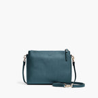Front Crossbody - The Pearl - Saffiano Leather - Pacific Blue / Gold / Grey - Crossbody - Lo & Sons