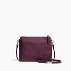 Front Crossbody - The Pearl - Saffiano Leather - Plum / Gold / Grey - Crossbody - Lo & Sons