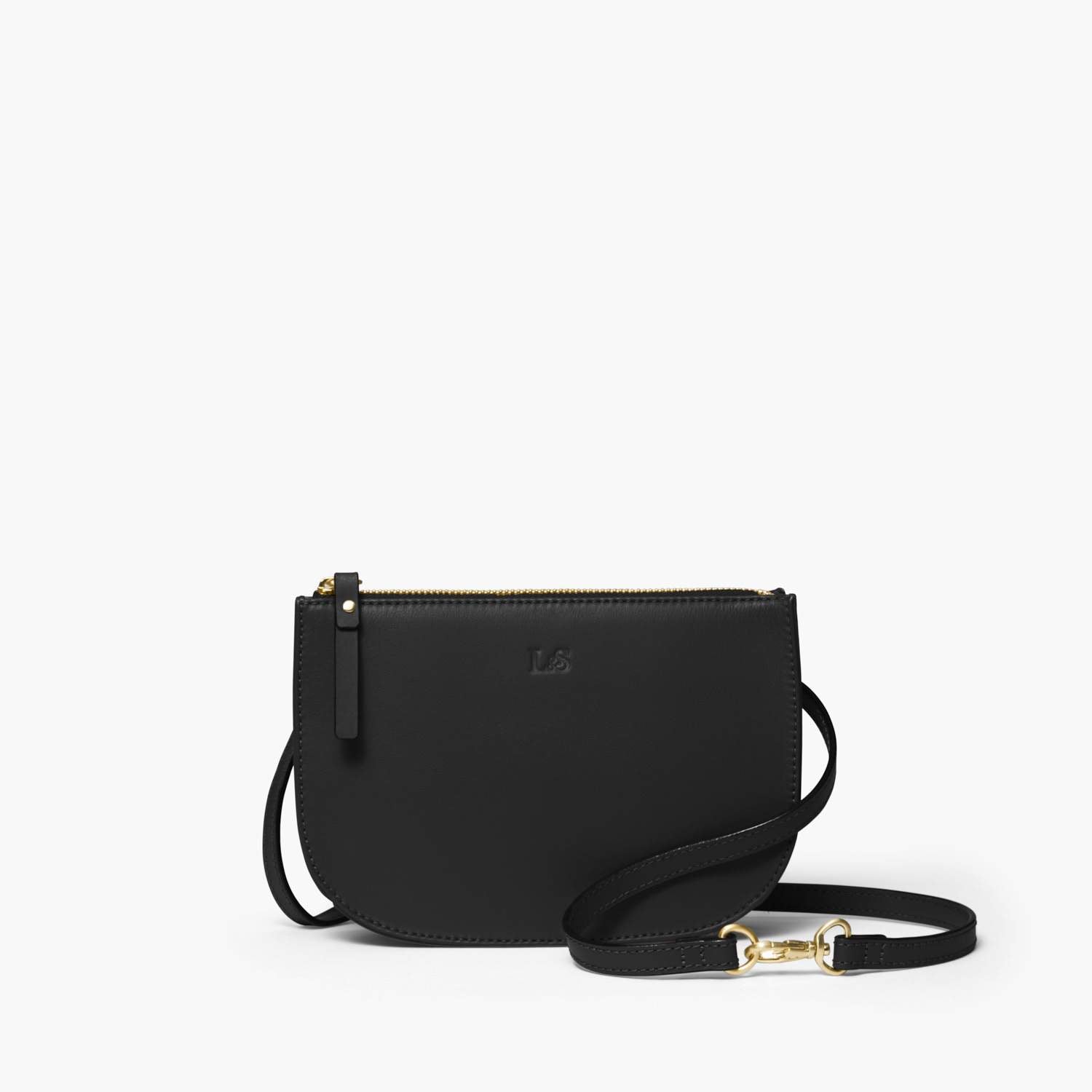 Front Crossbody - The Waverley - Nappa Leather - Black / Gold / Grey - Crossbody - Lo & Sons