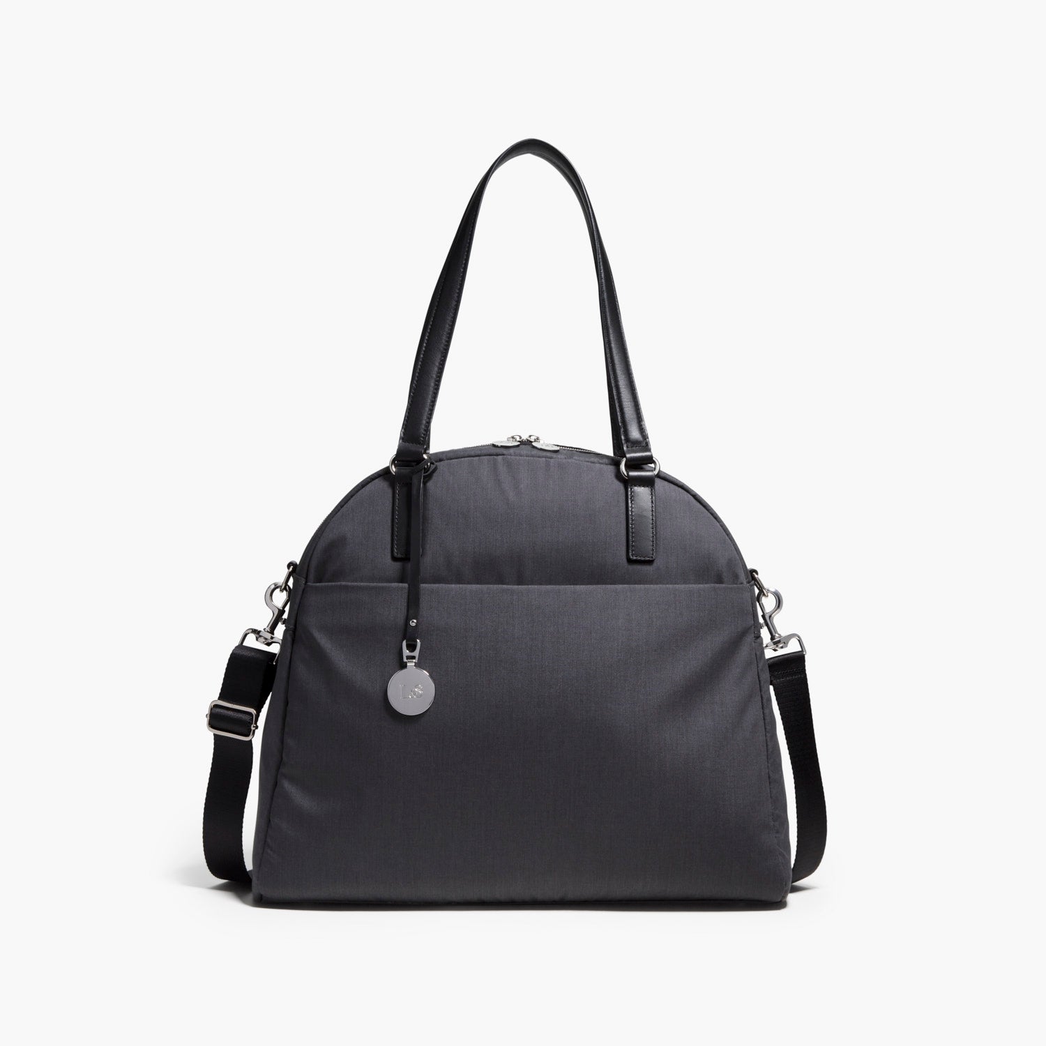 Front - The O.G. and O.M.G. - Cotton Poly Blend - Heather Grey / Silver / Azure - Shoulder Bag - Lo & Sons