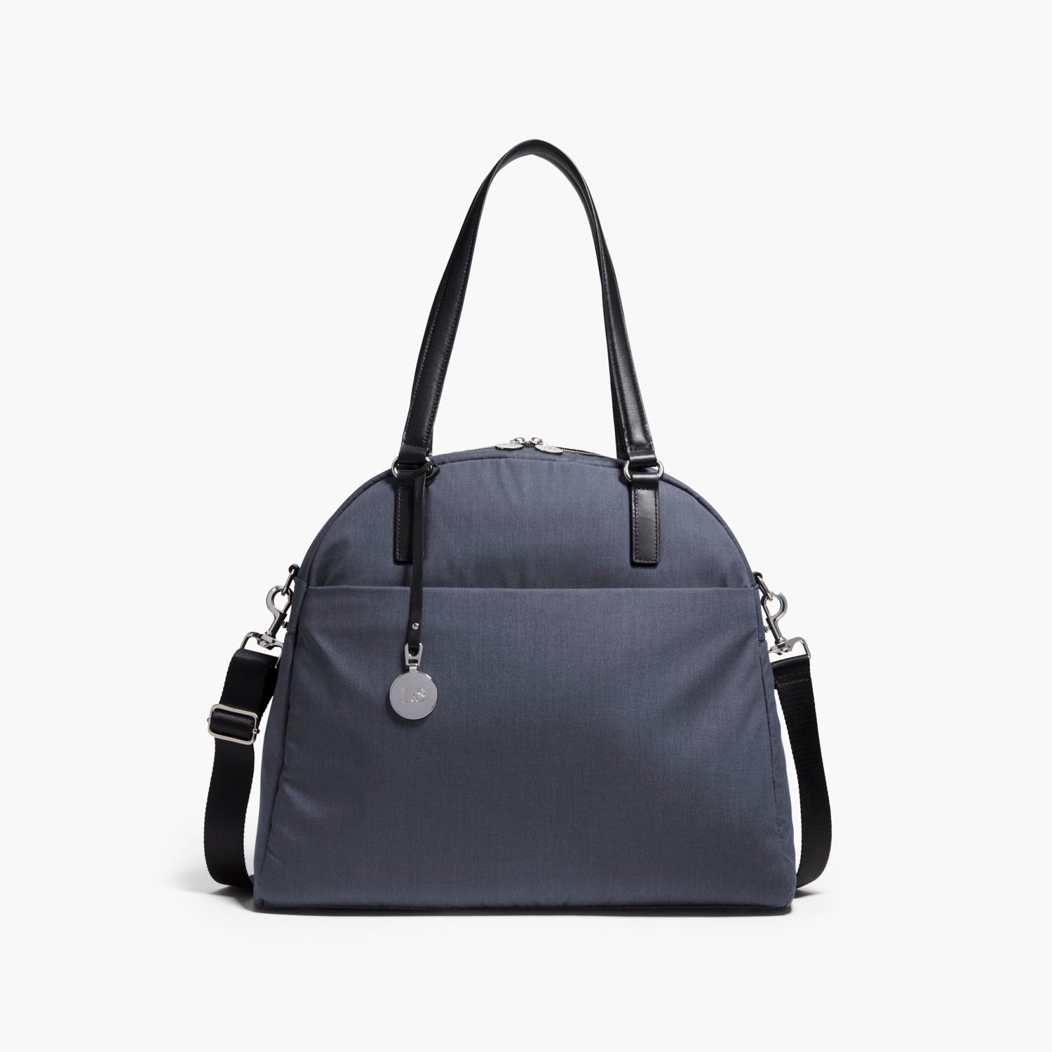 Front - The O.G. and O.M.G. - Cotton Poly Blend - Heather Slate Blue / Silver / Grey - Shoulder Bag - Lo & Sons