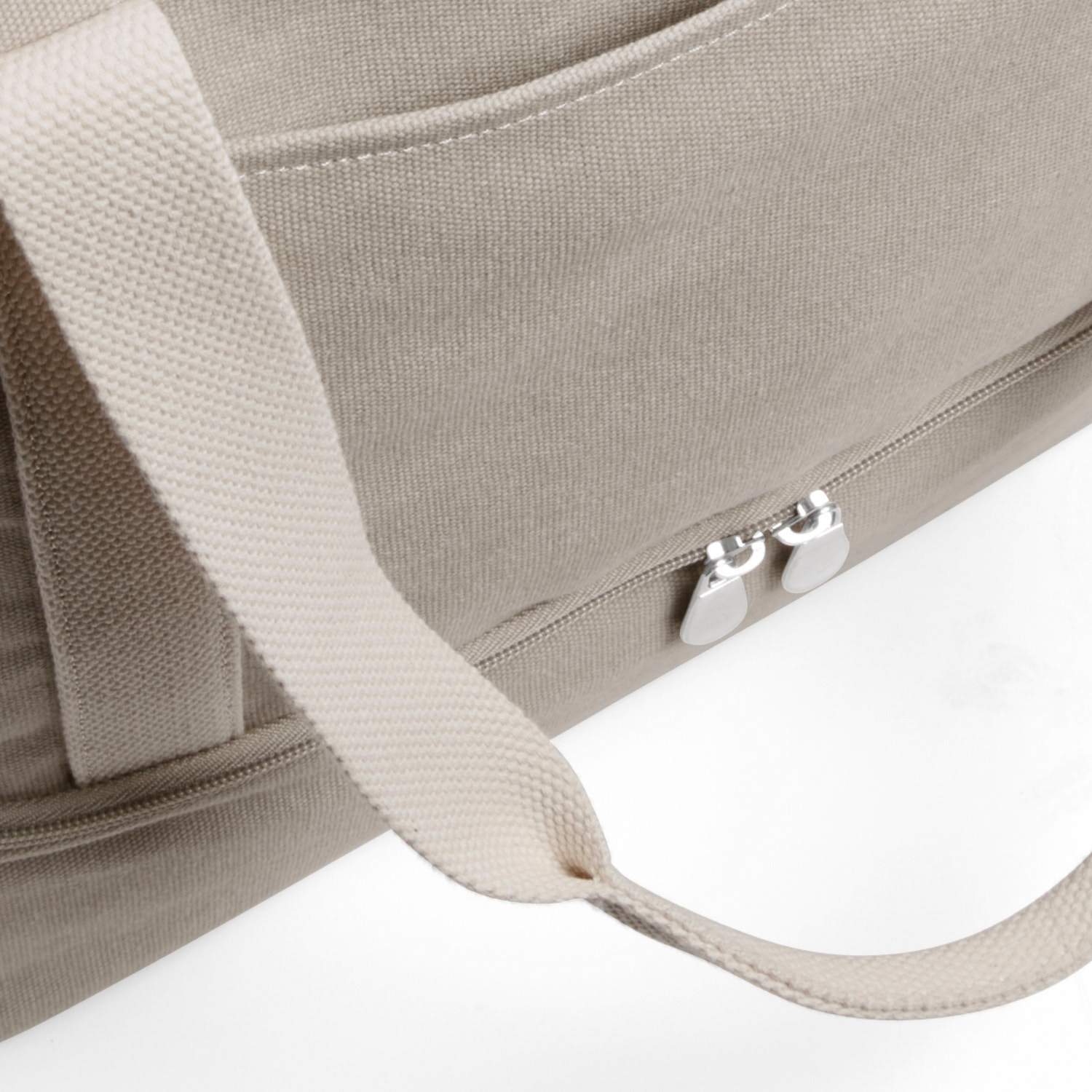 Front Pocket - The Catalina Deluxe Tote - Washed Canvas - Dove Grey - Tote - Lo & Sons