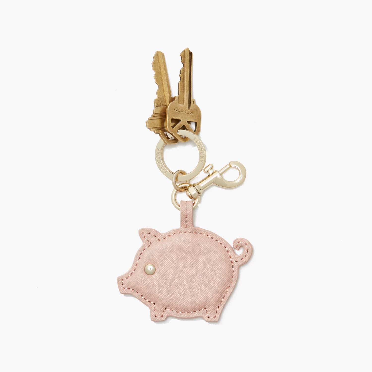 Front With Keys - Year of the Pig Charm - Saffiano Leather - Rose Quartz - Small Accessory - Lo & Sons