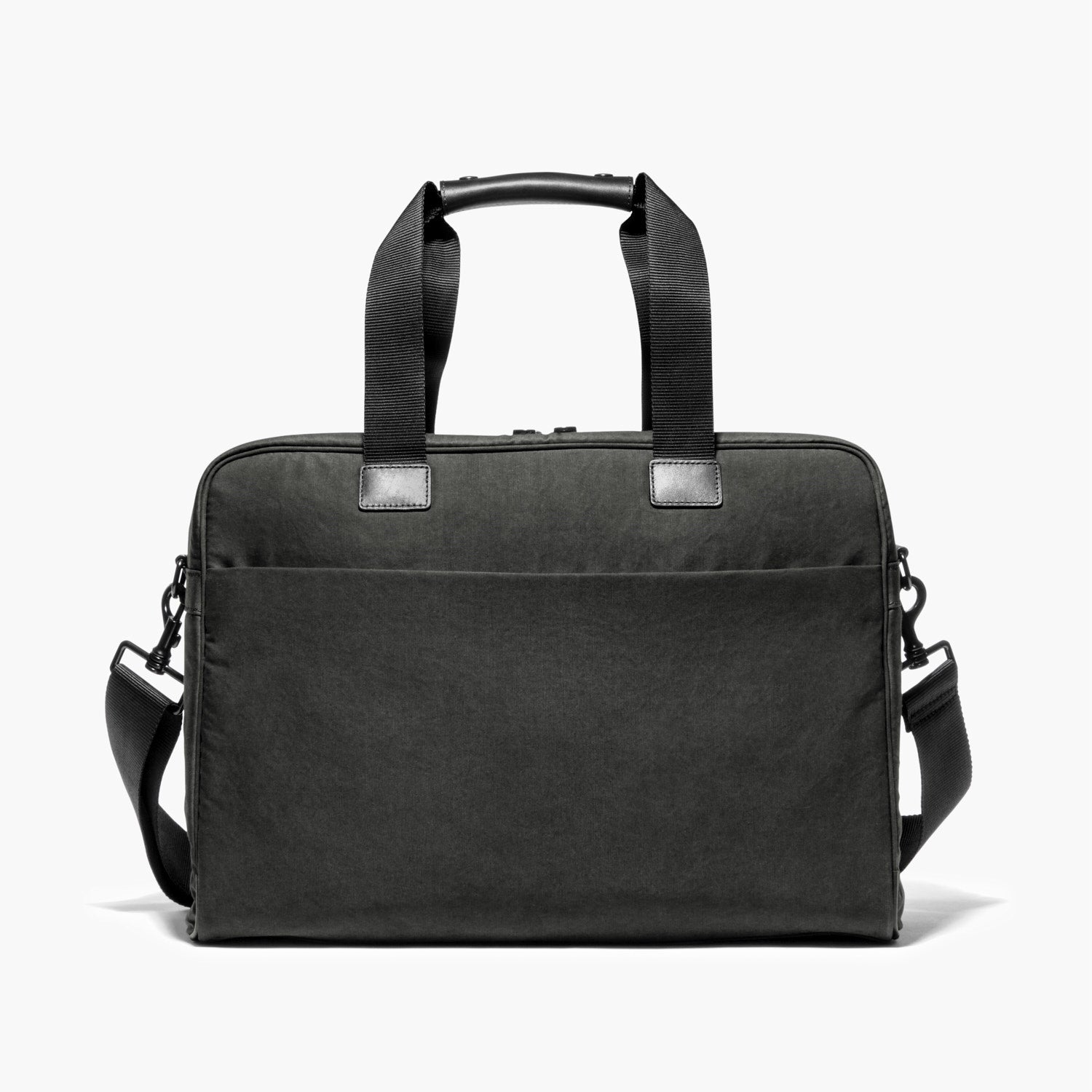 Front With Messenger Strap - The Cambridge - Waxed Twill - Charcoal - Briefcase - Lo & Sons