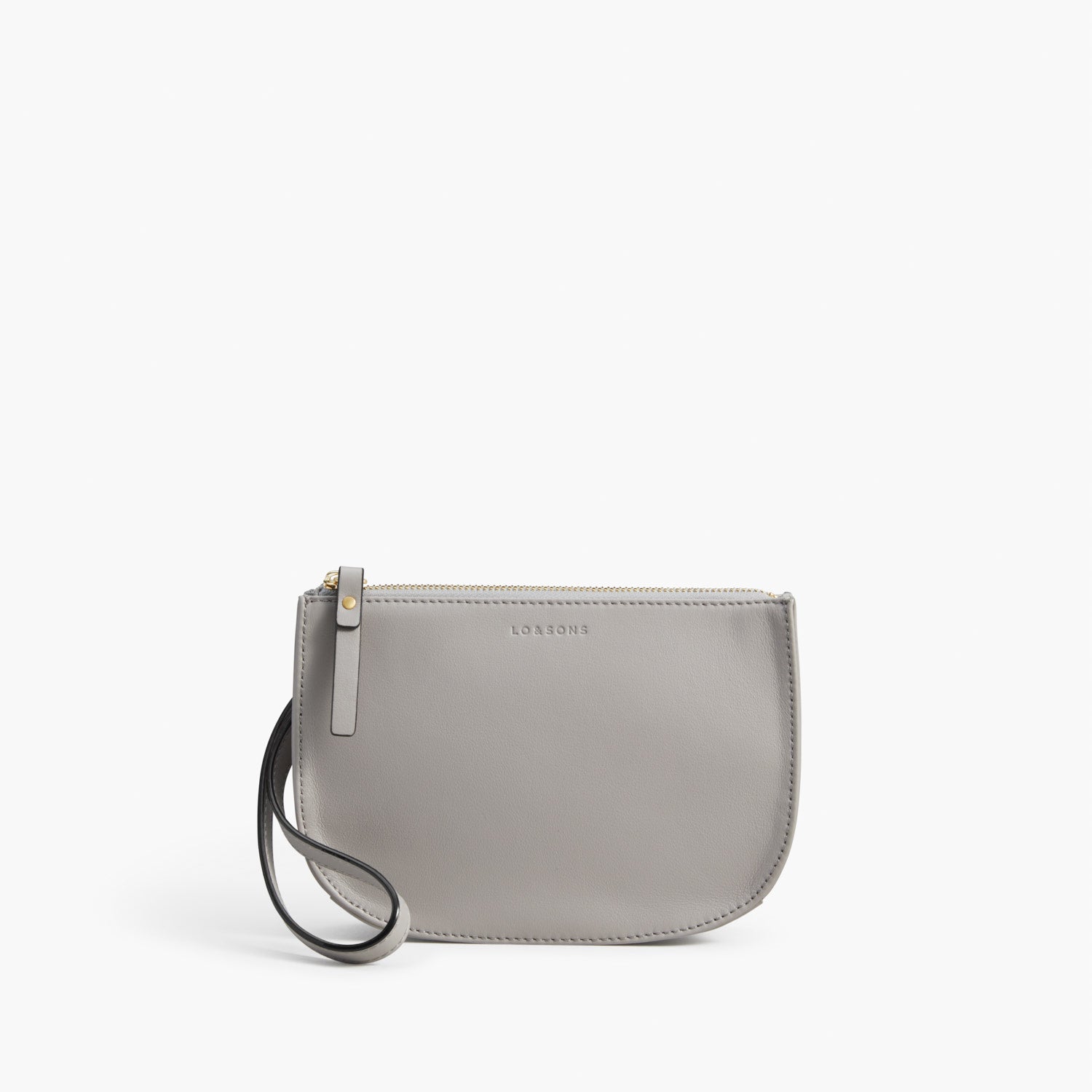 Front Wristlet - The Waverley 2 - Nappa Leather - Light Grey / Gold / Grey - Crossbody - Lo & Sons