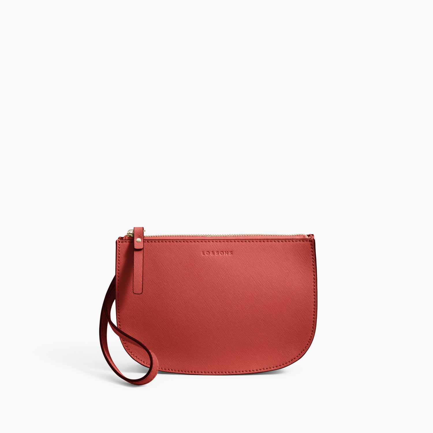 Front Wristlet - Waverley 2 - Saffiano Leather - Santa Fe Red / Gold / Camel - Crossbody Bag - Lo & Sons