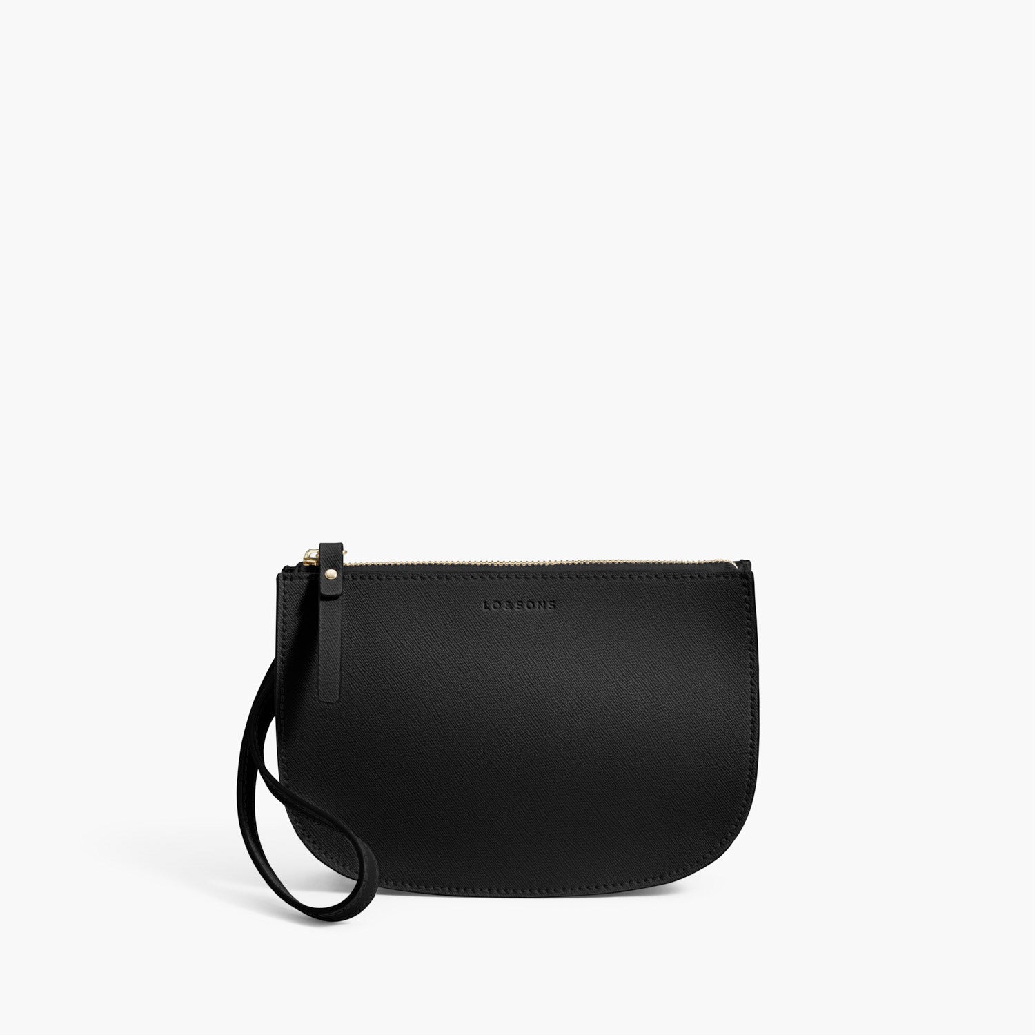 Front Wristlet - The Waverley 2 - Saffiano Leather - Black / Gold / Grey - Crossbody - Lo & Sons