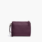 Front Wristlet - The Pearl - Saffiano Leather - Plum / Gold / Grey - Crossbody - Lo & Sons