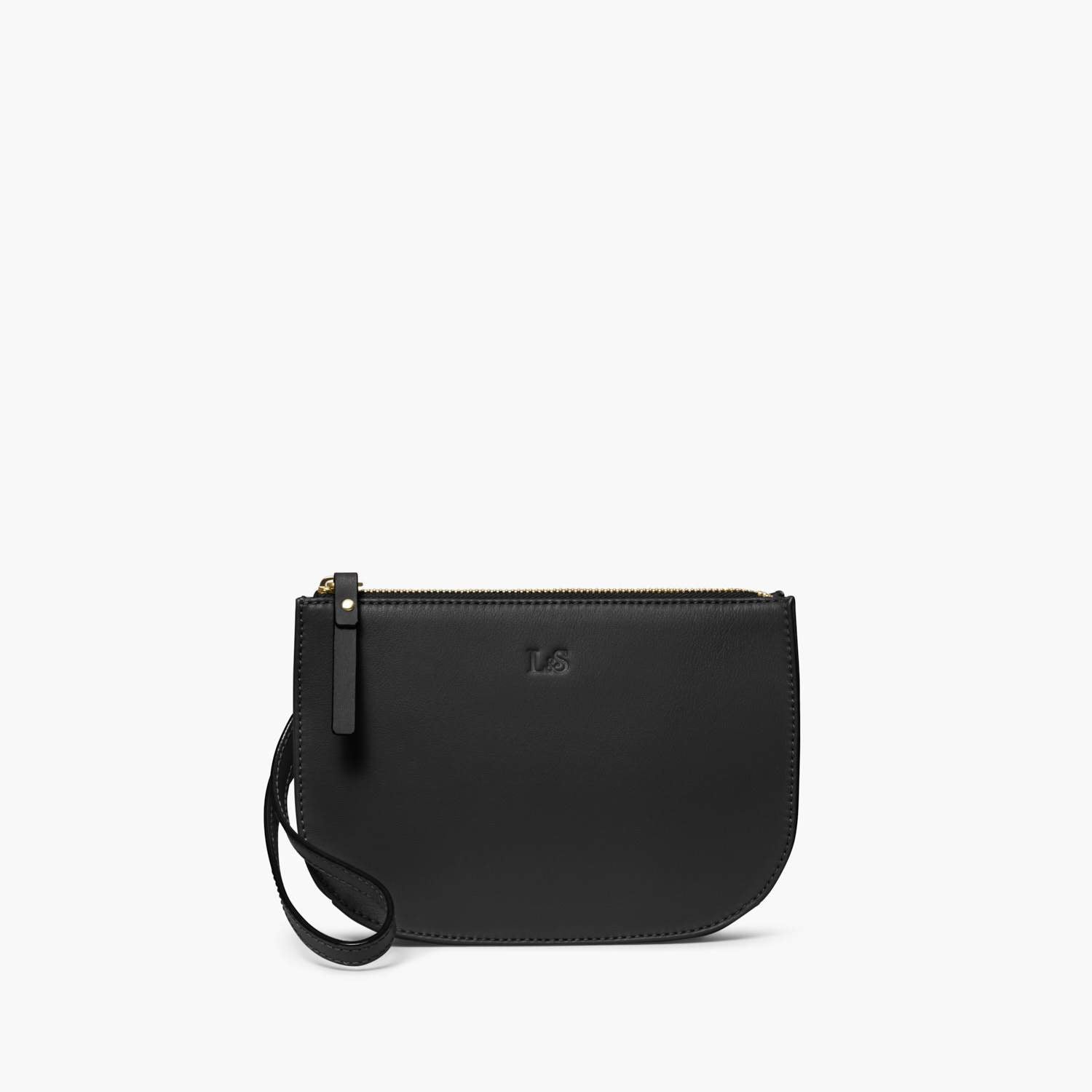 Front Wristlet - The Waverley - Nappa Leather - Black / Gold / Grey - Crossbody - Lo & Sons