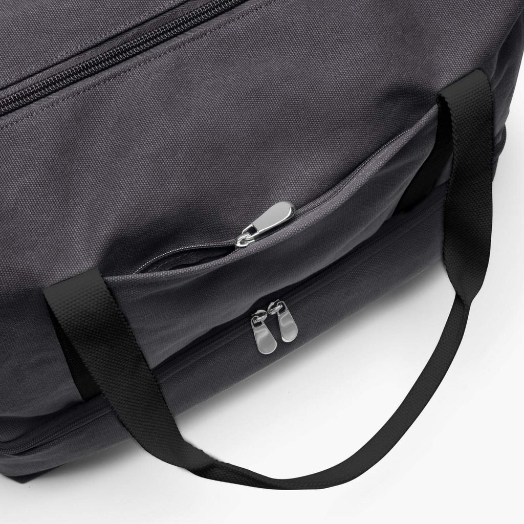 Front Zip Pocket - The Catalina Deluxe - Eco Friendly Canvas - Midnight Ash - Weekender - Lo & Sons