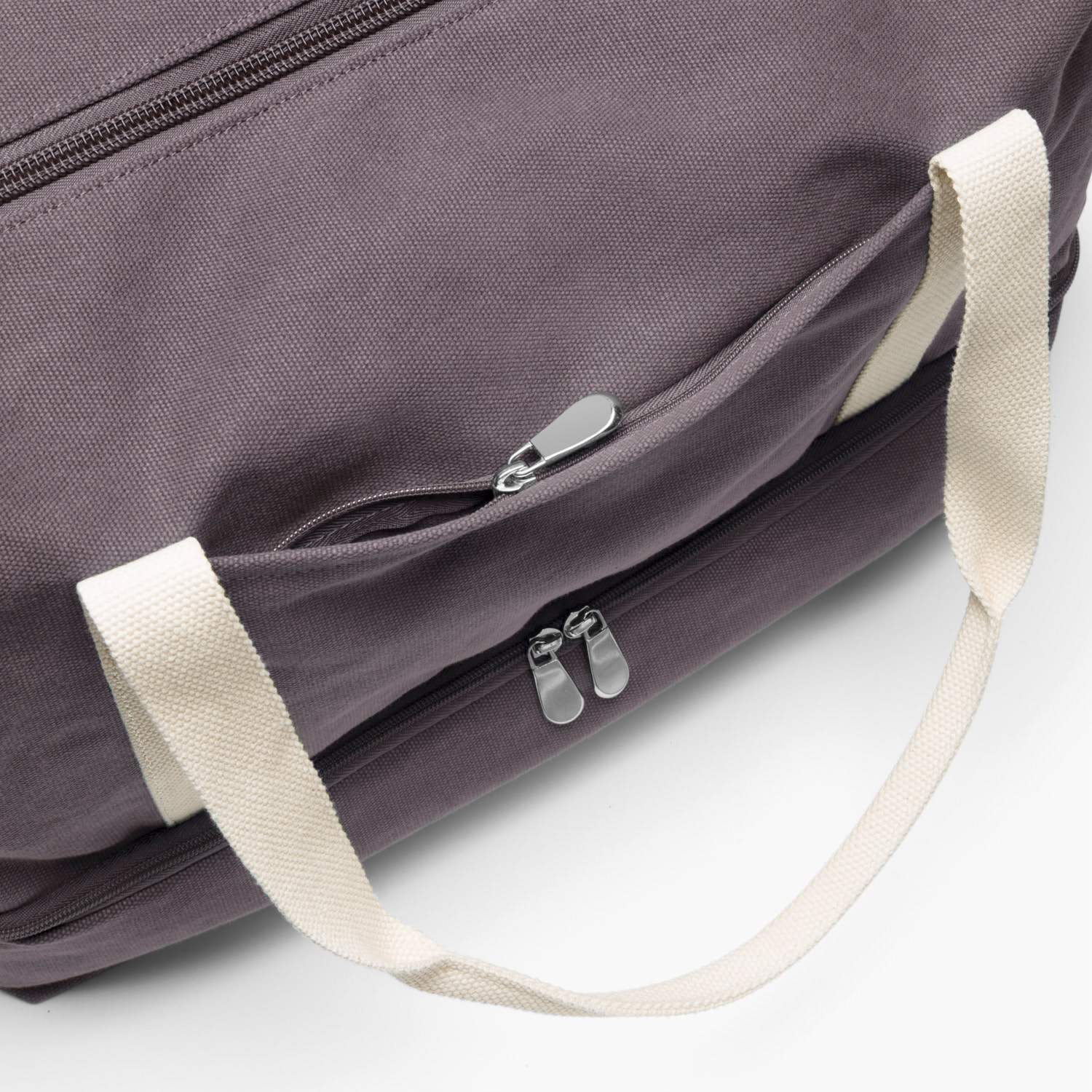 Front Zip Pocket - The Catalina Deluxe - Eco Friendly Canvas - Thistle - Weekender - Lo & Sons