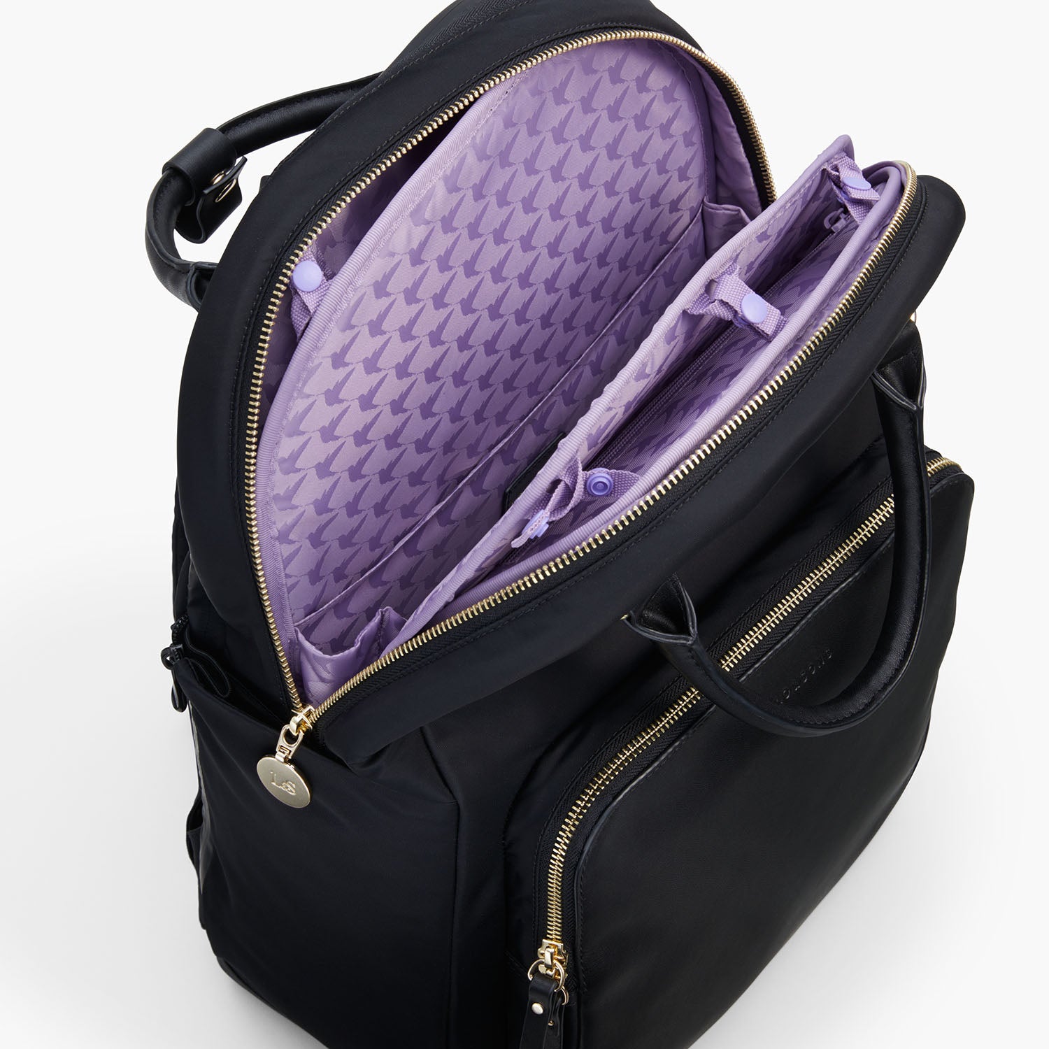 Insert Buttons - The Rowledge - Nylon - Black / Gold / Lavender - Backpack - Lo & Sons