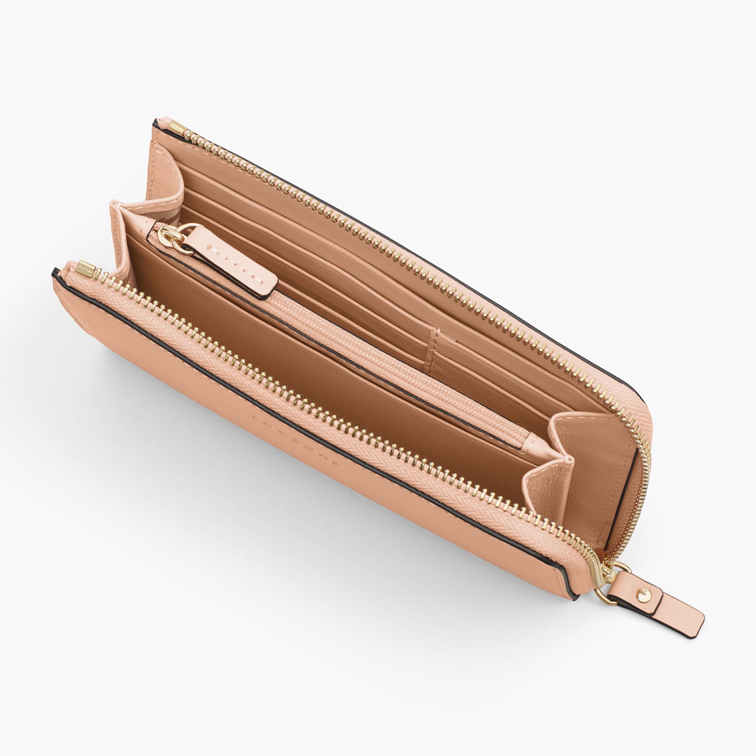 Interior 1 Empty - The Leather Wallet - Nappa Leather - Rose Quartz / Gold / Camel - Small Accessory - Lo & Sons