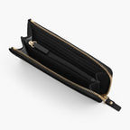 Interior 1 Empty - The Leather Wallet - Saffiano Leather - Black / Gold / Grey - Small Accessory - Lo & Sons