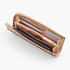 Interior 2 Propped - The Leather Wallet - Saffiano Leather - Rose Quartz / Gold / Camel - Small Accessory - Lo & Sons
