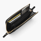 Interior Card Slot - The Leather Wallet - Saffiano Leather - Black / Gold / Grey - Small Accessory - Lo & Sons