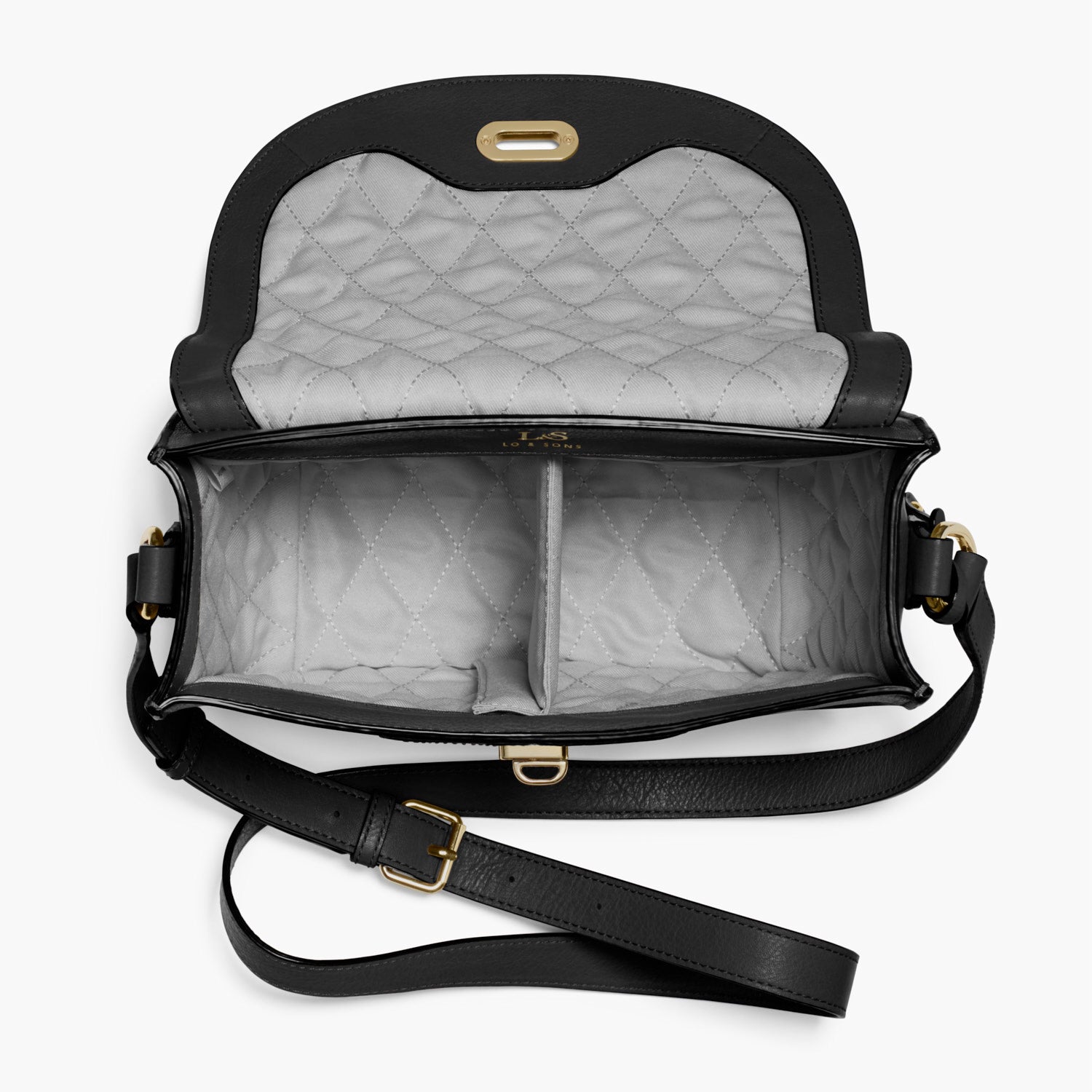 Interior Empty - The Claremont - Full Grain Leather - Black - Crossbody - Lo & Sons