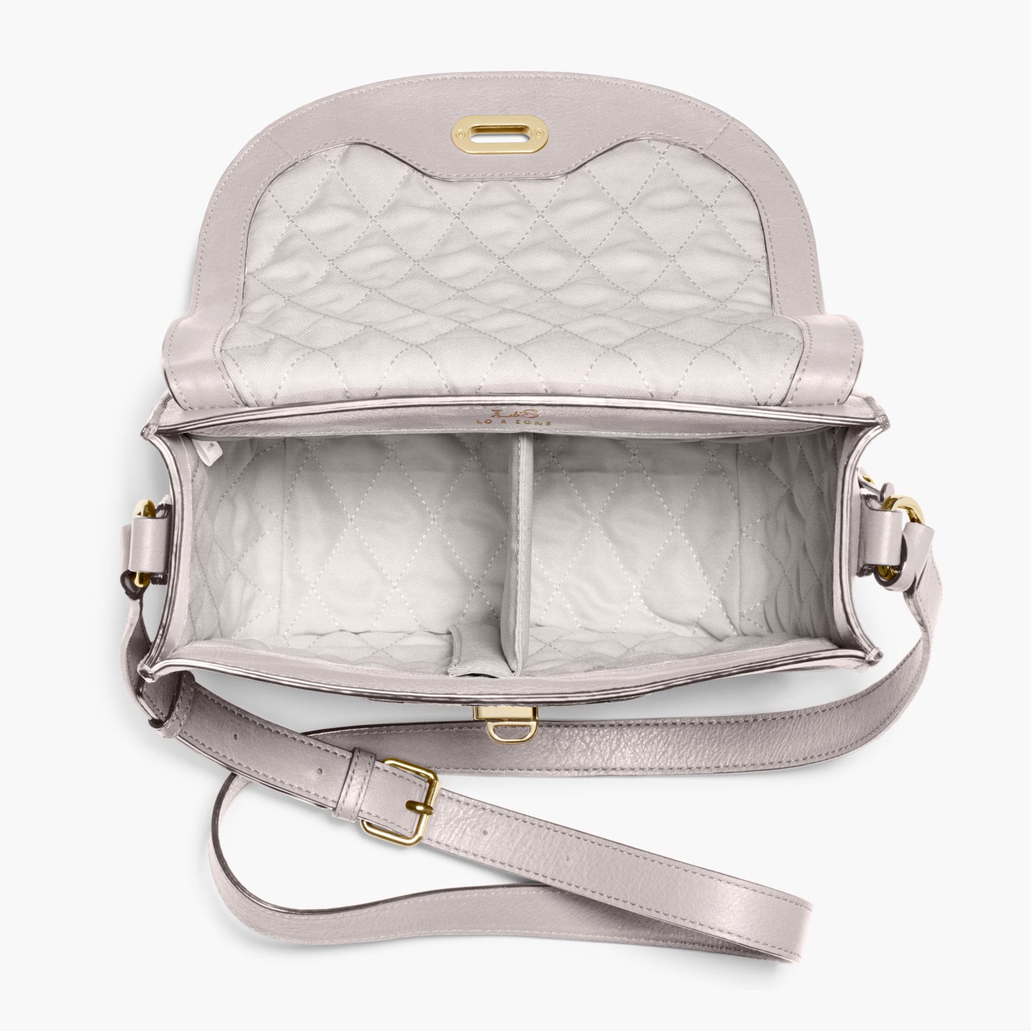 Interior Empty - The Claremont - Full Grain Leather - Light Grey - Crossbody - Lo & Sons