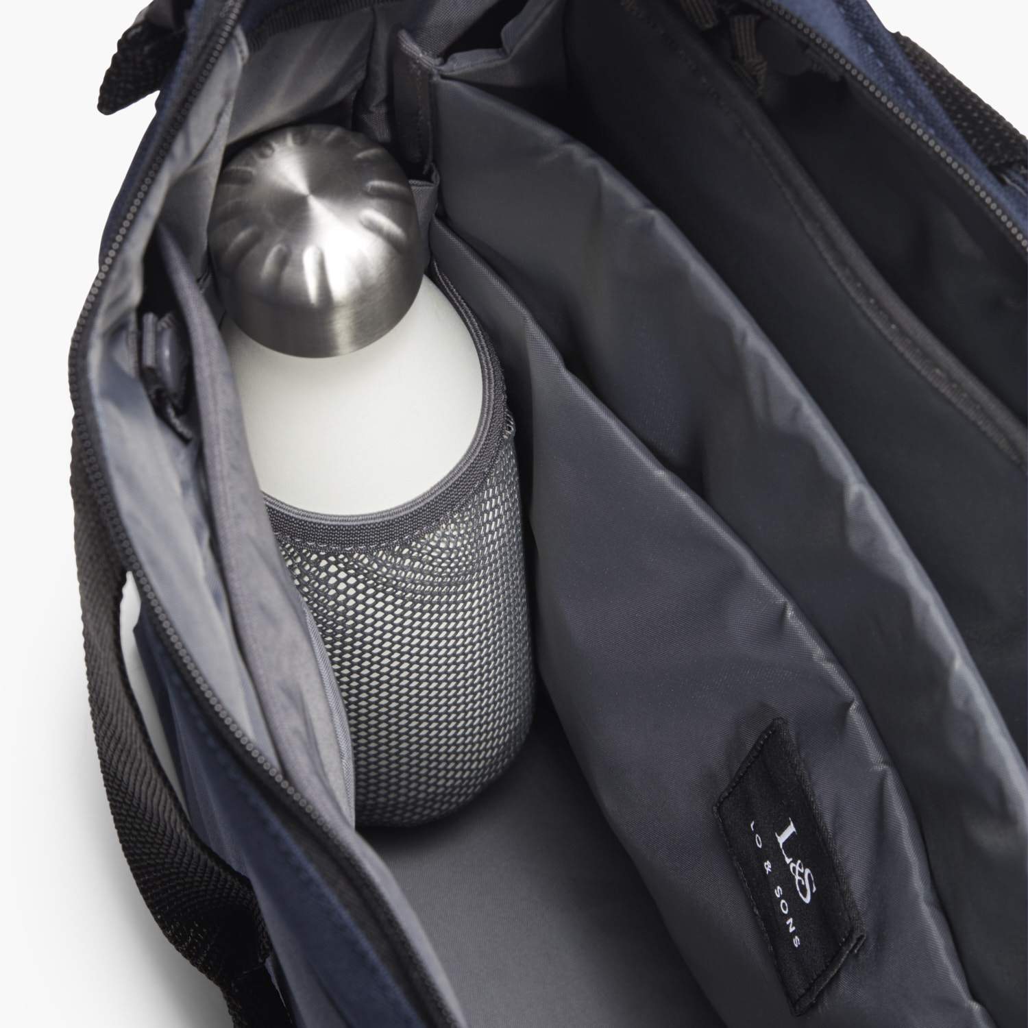 Interior Mesh - Edgemont - 600D Recycled Poly - Navy - Backpack - Lo & Sons