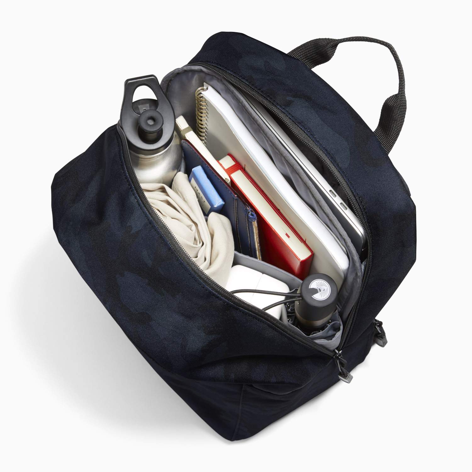 Interior Packed - The Hanover - 600D Recycled Poly - Navy Camo - Backpack - Lo & Sons