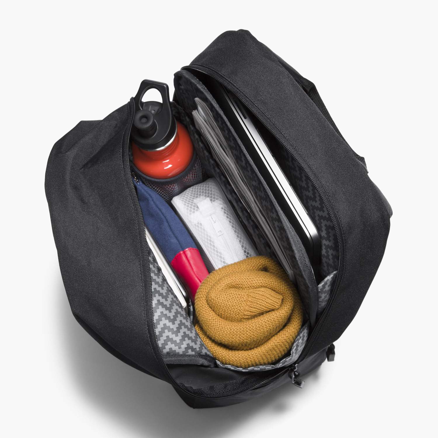 Interior Packed - The Hanover - 600D Recycled Poly - Onyx - Backpack - Lo & Sons