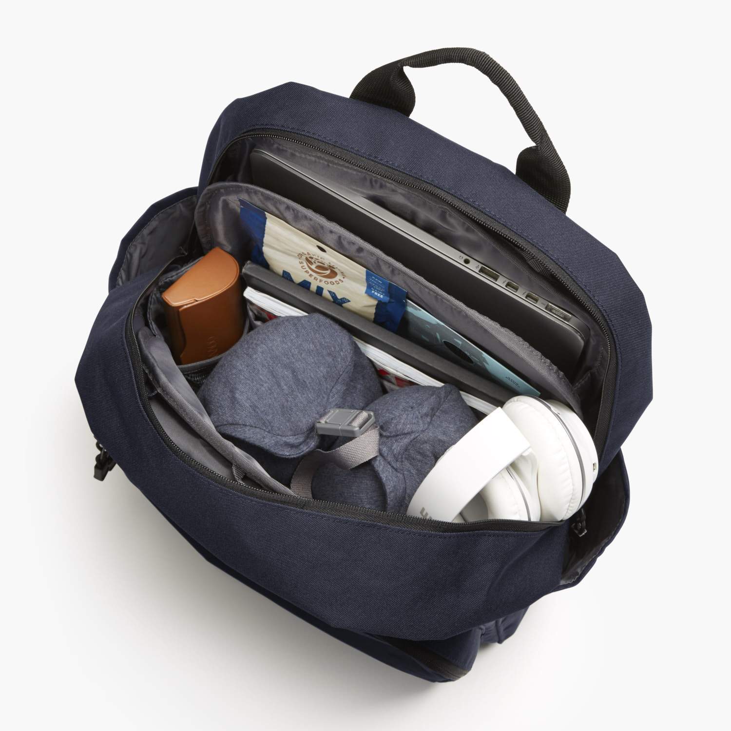 Interior Packed - The Hanover Deluxe - 600D Recycled Poly - Navy - Backpack - Lo & Sons