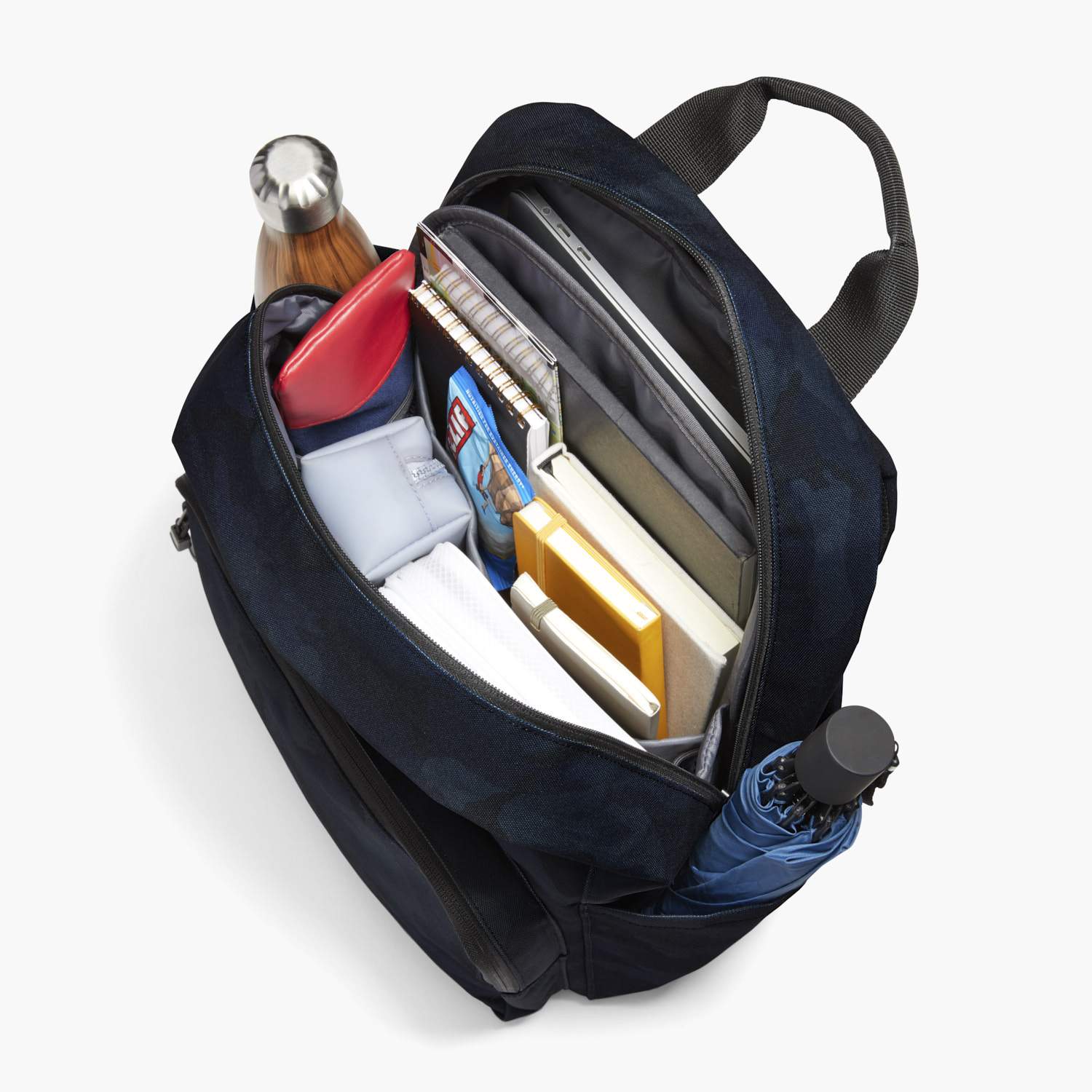 Interior Packed - The Hanover Deluxe - 600D Recycled Poly - Navy Camo - Backpack - Lo & Sons