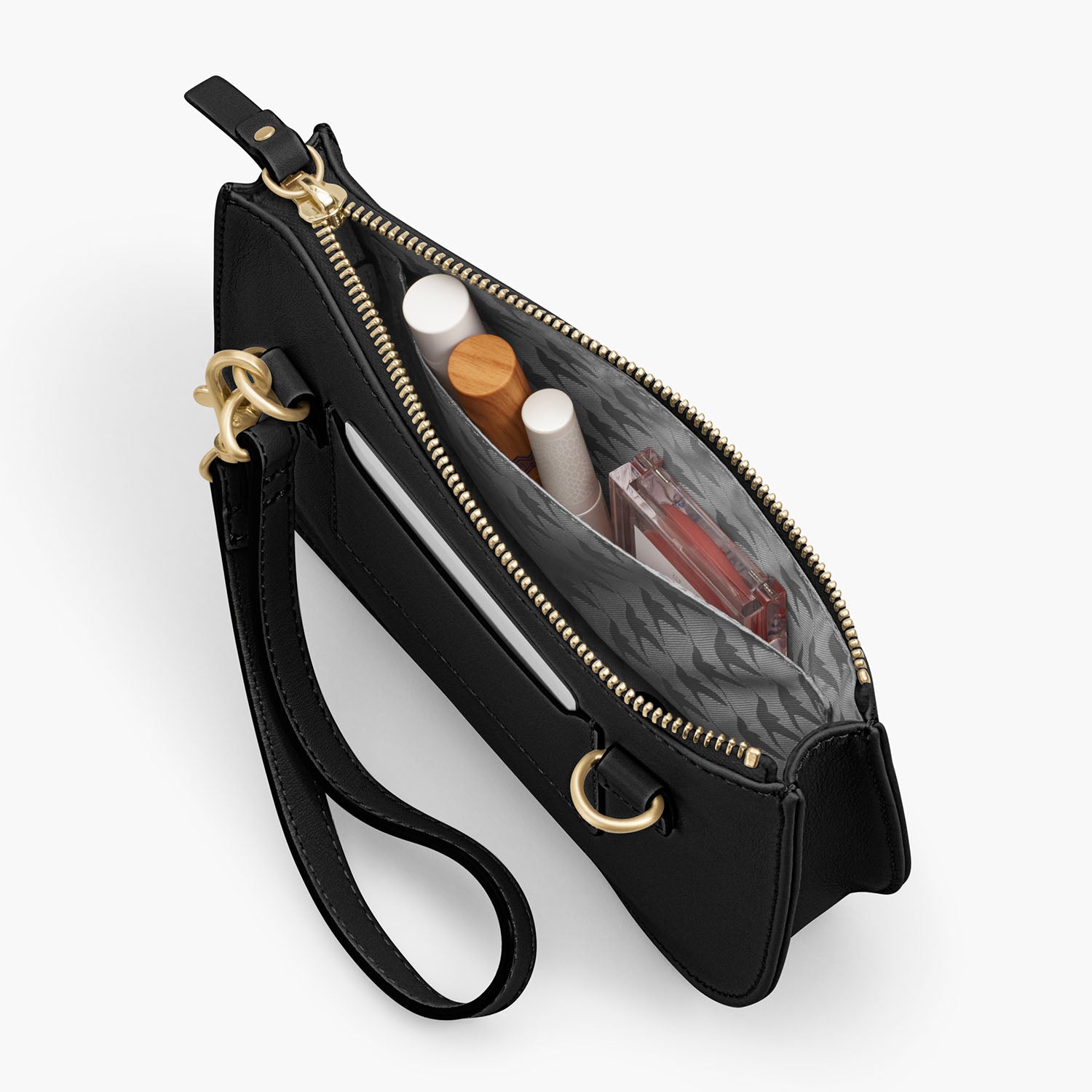 Interior Pocket - The Waverley 2 - Nappa Leather - Black / Gold / Grey - Crossbody - Lo & Sons