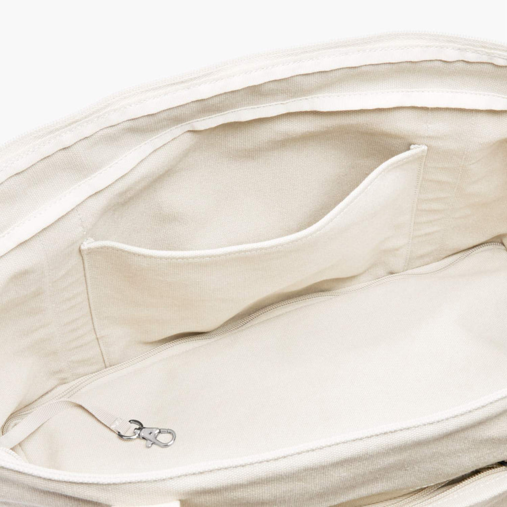 Interior Pocket - The Catalina Deluxe Tote - Organic Canvas - Natural - Tote - Lo & Sons