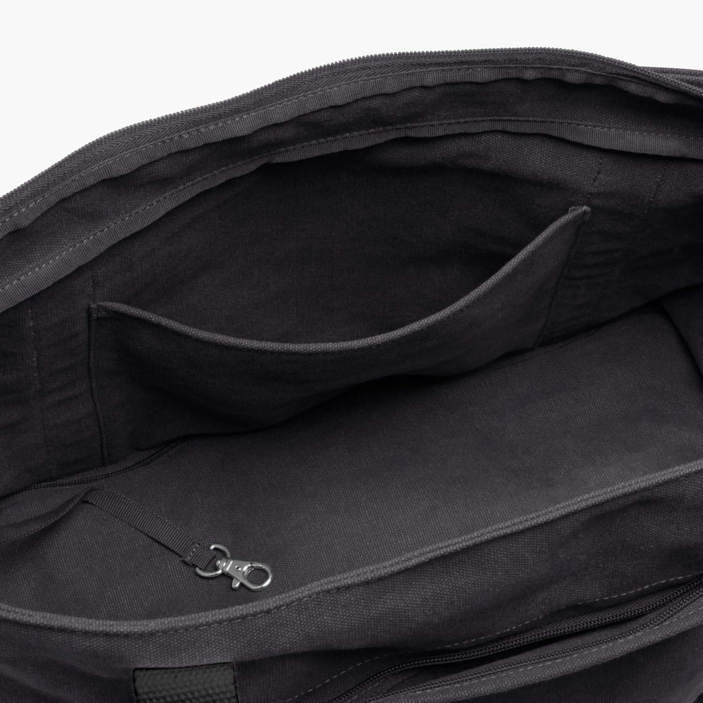 Interior Pocket - The Catalina Deluxe Tote - Eco Friendly Canvas - Midnight Ash - Tote - Lo & Sons