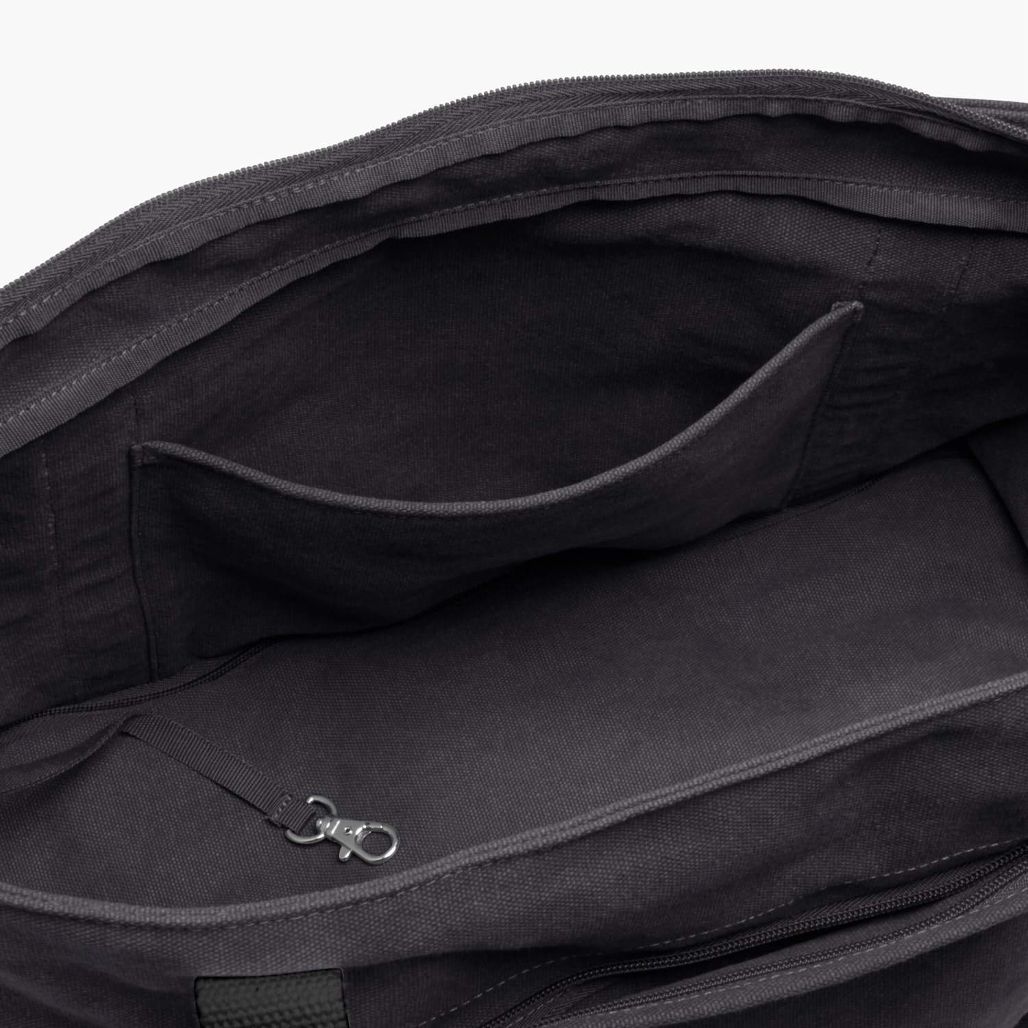Interior Pocket - The Catalina Deluxe Tote - Eco Friendly Canvas - Midnight Ash - Tote - Lo & Sons