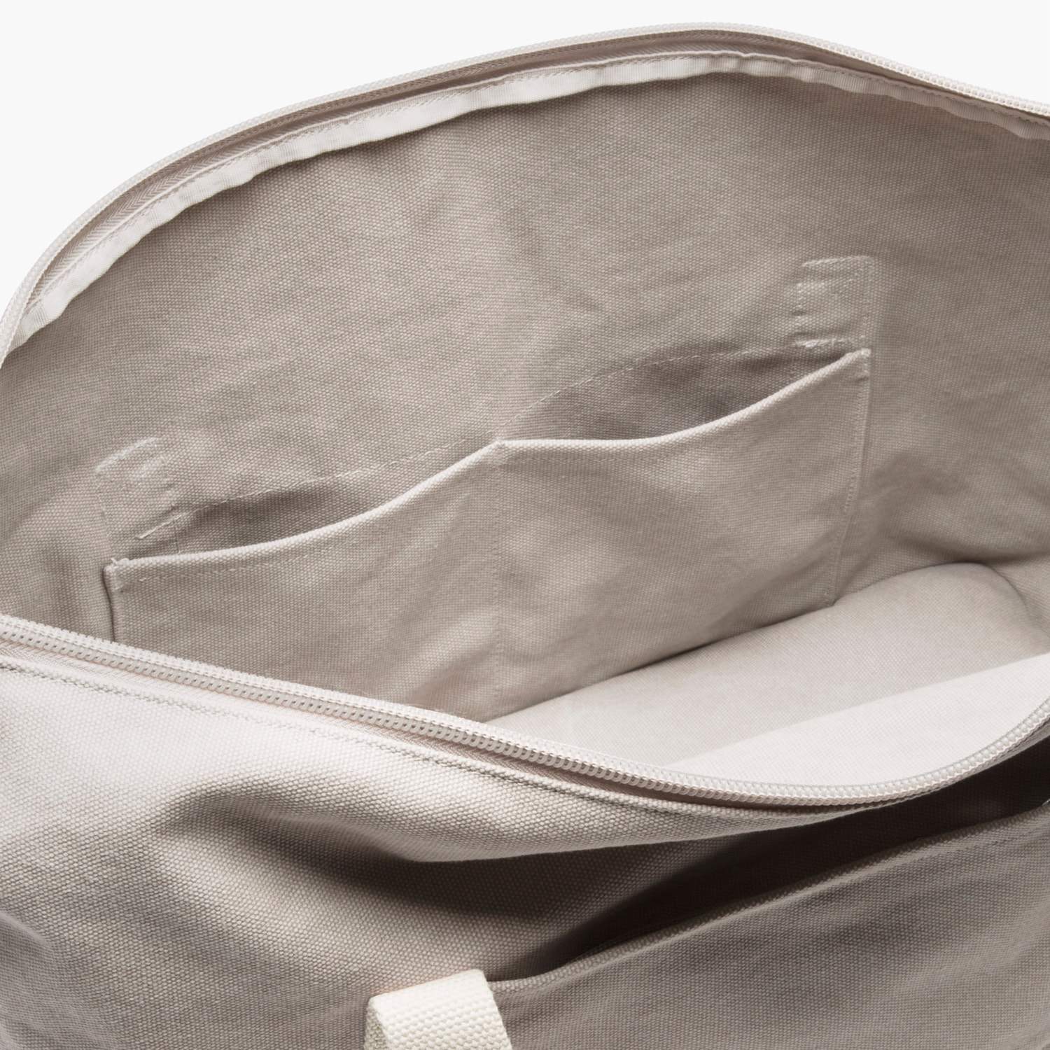 Interior Pockets - The Catalina Deluxe - Washed Canvas - Dove Grey - Weekender - Lo & Sons