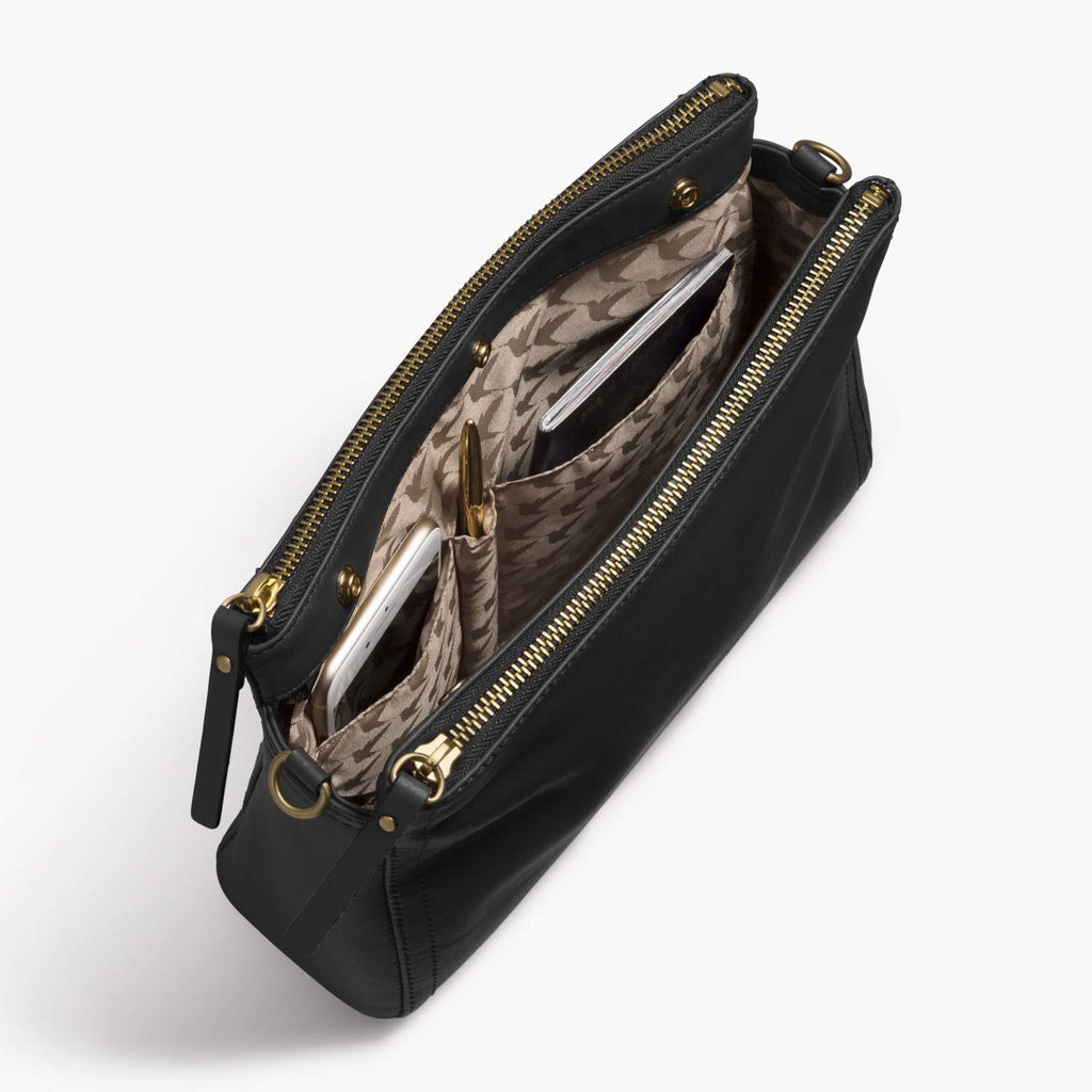 Interior Pockets - The Pearl - Nappa Leather - Black / Gold / Camel - Crossbody - Lo & Sons