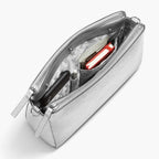 Interior Pockets - The Pearl - Saffiano Leather - Silver / Silver / Grey - Crossbody - Lo & Sons