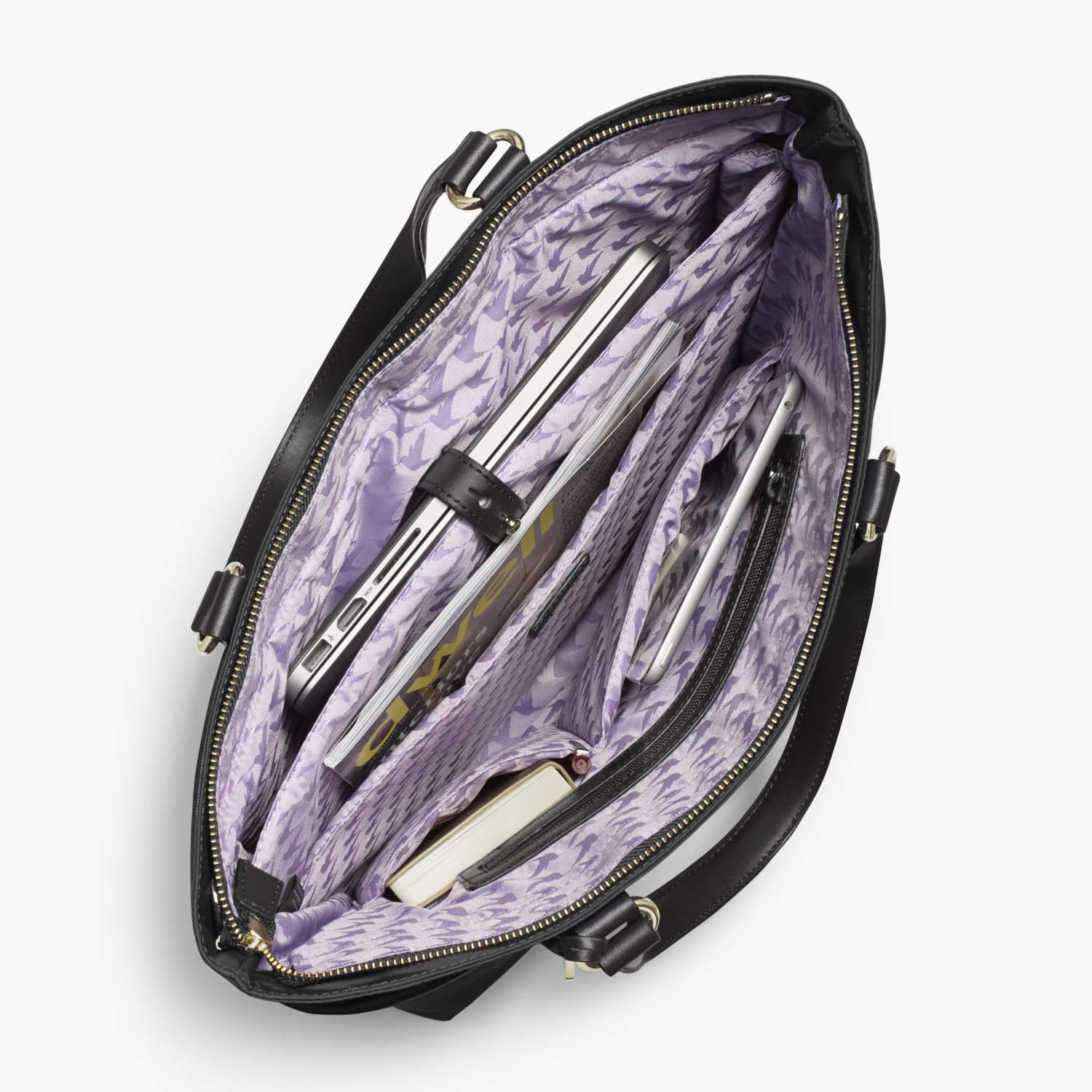 Interior - The T.T. - Nylon - Black / Gold / Lavender - Tote - Lo & Sons