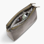 Interior Zip Pockets - The Pearl - Saffiano Leather - Graphite / Brass / Grey - Crossbody - Lo & Sons
