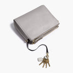 Key Leash - The Pearl - Saffiano Leather - Light Grey / Gold / Grey - Crossbody - Lo & Sons