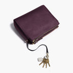 Key Leash - The Pearl - Saffiano Leather - Plum / Gold / Grey - Crossbody - Lo & Sons