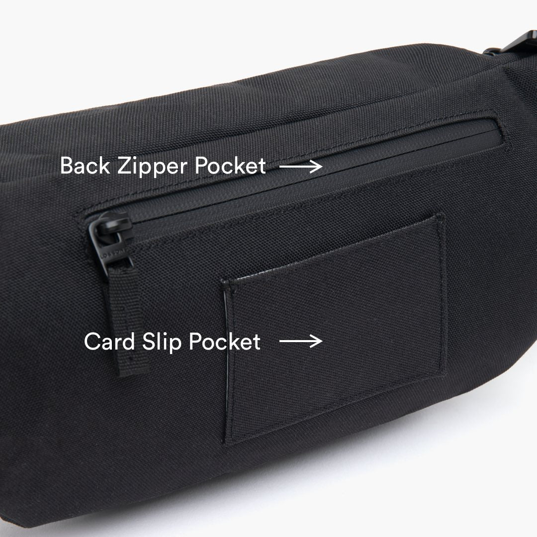 Back pockets - Bond - 600D Recycled Poly - Black / Light Grey - Fanny pack - Lo & Sons