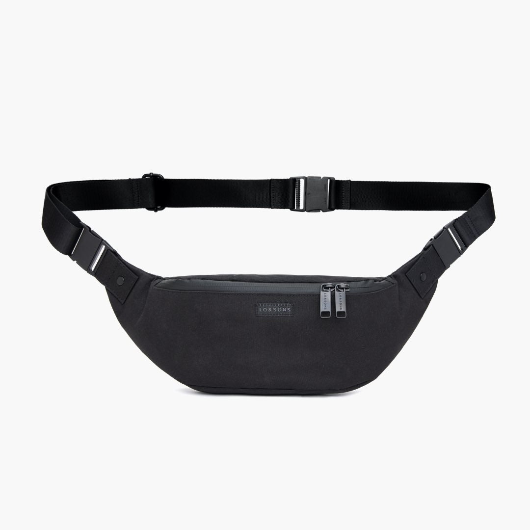 Front - Bond - 600D Recycled Poly - Black / Light Grey - Fanny pack - Lo & Sons