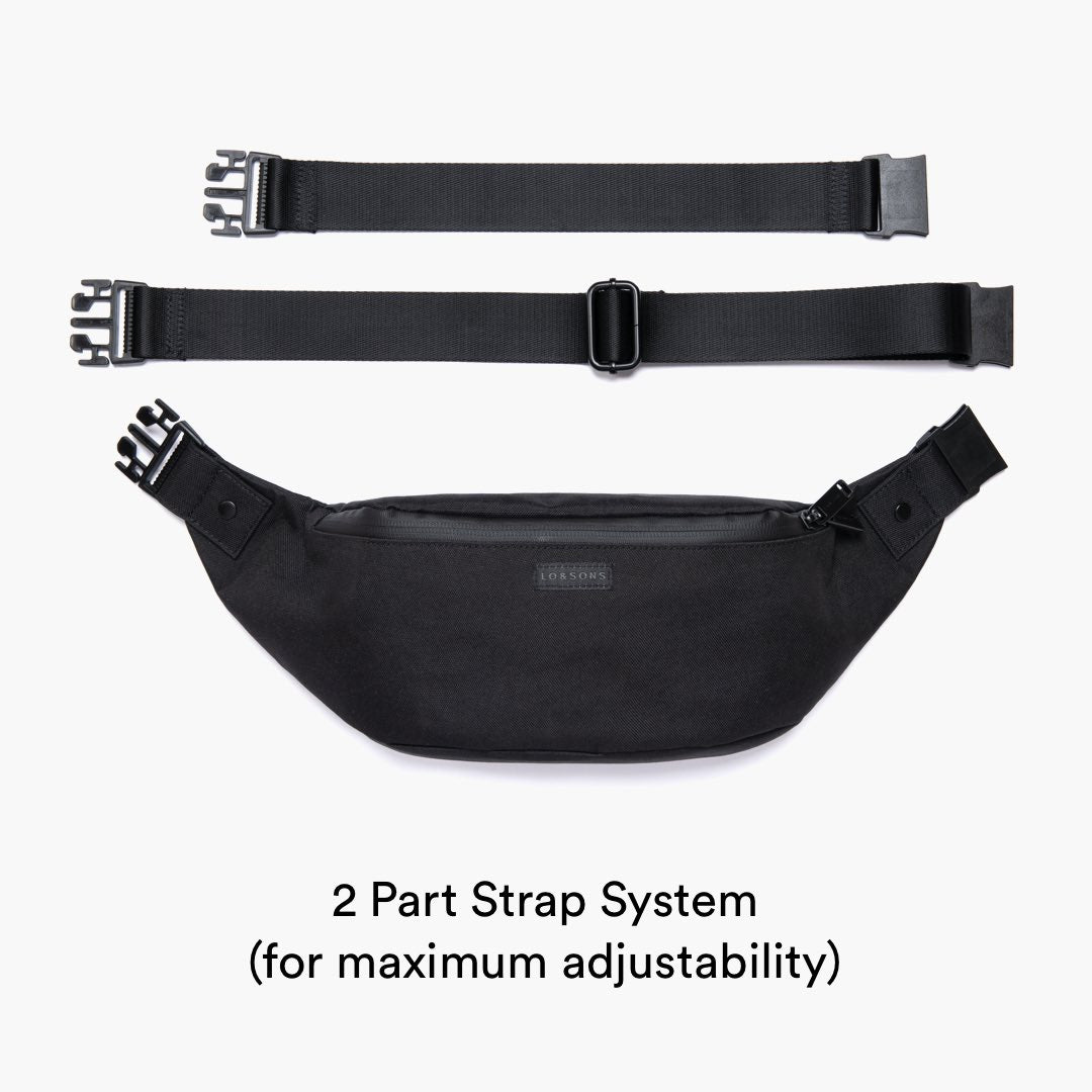 Strap - Bond - 600D Recycled Poly - Black / Light Grey - Fanny pack - Lo & Sons