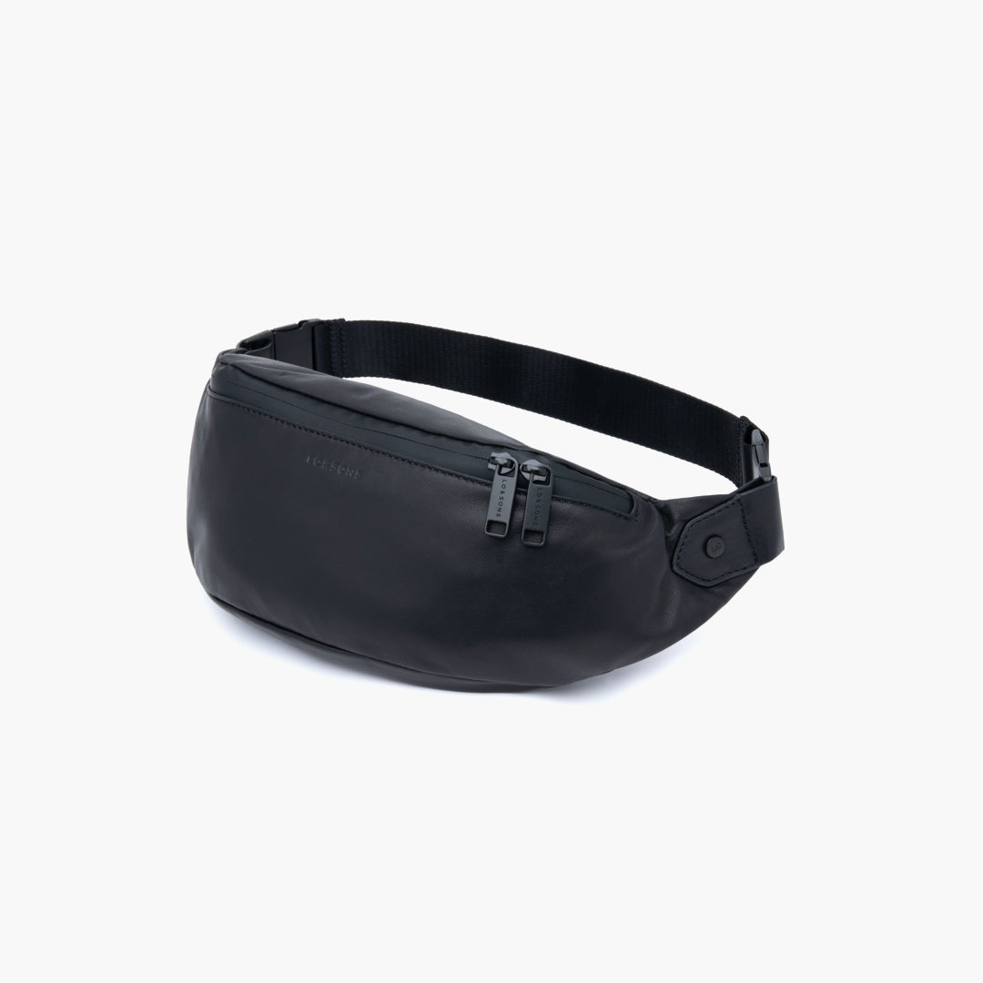 Angle - Bond - Sheepskin Leather - Black / Black / Grey - Crossbody Bag - Lo & Sons